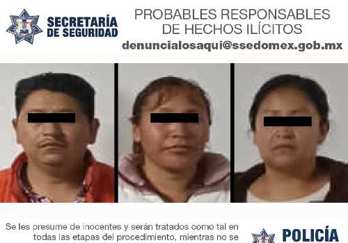 Detienen en Toluca a dos mujeres y un hombre, presuntos ladrones de transeúnte